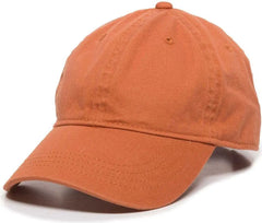 OC Sports GWT-111 Adjustable Strap Garment Wash Cotton Cap - Pumpkin - Burnt Orange / 6 7/8’’ - 7 1/2’’