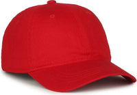 OC Sports GWT-111 Adjustable Strap Garment Wash Cotton Cap - Red - Red / 6 7/8’’ - 7 1/2’’