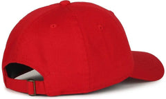 OC Sports GWT-111 Adjustable Strap Garment Wash Cotton Cap - Red