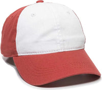 OC Sports GWT-111 Adjustable Strap Garment Wash Cotton Cap - White Nantucket Red Nantucket Red - White Red / 6 7/8’’