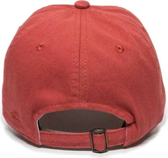 OC Sports GWT-111 Adjustable Strap Garment Wash Cotton Cap - White Nantucket Red Nantucket Red - White Red / 6 7/8’’