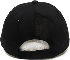 OC Sports GWT-116 Adj. Garment Wash Cotton Baseball Cap - Black - Black / 6 7/8’’ - 7 1/2’’