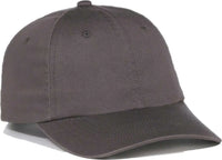 OC Sports GWT-116 Adj. Garment Wash Cotton Baseball Cap - Charcoal - Dark Gray / OSFM