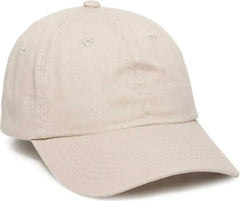 OC Sports GWT-116 Adj. Garment Wash Cotton Baseball Cap - Putty - White / 6 7/8’’ - 7 1/2’’