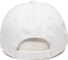 OC Sports GWT-116 Adj. Garment Wash Cotton Baseball Cap - White - White / 6 7/8’’ - 7 1/2’’