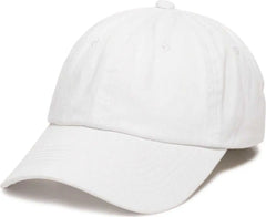OC Sports GWT-116 Adj. Garment Wash Cotton Baseball Cap - White - White / 6 7/8’’ - 7 1/2’’