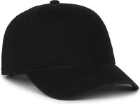 OC Sports GWT-SB Garment Washed Snap Back Dad Cap - Black - Black / OSFM