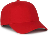 OC Sports GWT-SB Garment Washed Snap Back Dad Cap - Red - Red / OSFM
