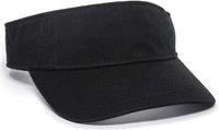 OC Sports GWTV-100 Adjustable Garment Washed Twill Visors - Black - Black / One Size Fits Most