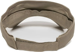 OC Sports GWTV-100 Adjustable Garment Washed Twill Visors - Khaki - Khaki / 6 7/8’’ - 7 1/2’’