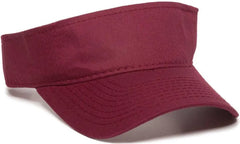 OC Sports GWTV-100 Adjustable Garment Washed Twill Visors - Red - Red / 6 7/8’’ - 7 1/2’’