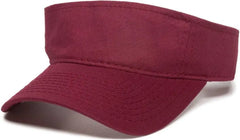 OC Sports GWTV-100 Adjustable Garment Washed Twill Visors - Red - Red / 6 7/8’’ - 7 1/2’’
