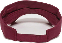 OC Sports GWTV-100 Adjustable Garment Washed Twill Visors - Red - Red / 6 7/8’’ - 7 1/2’’