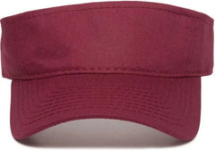 OC Sports GWTV-100 Adjustable Garment Washed Twill Visors - Red - Red / 6 7/8’’ - 7 1/2’’