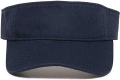 OC Sports GWTV-100 Adjustable Garment Washed Twill Visors - True Navy - Navy / 6 7/8’’ - 7 1/2’’