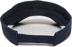 OC Sports GWTV-100 Adjustable Garment Washed Twill Visors - True Navy - Navy / 6 7/8’’ - 7 1/2’’