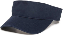 OC Sports GWTV-100 Adjustable Garment Washed Twill Visors - True Navy - Navy / 6 7/8’’ - 7 1/2’’