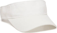 OC Sports GWTV-100 Adjustable Garment Washed Twill Visors - White - White / 6 7/8’’ - 7 1/2’’