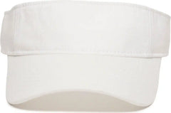 OC Sports GWTV-100 Adjustable Garment Washed Twill Visors - White - White / 6 7/8’’ - 7 1/2’’