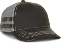 OC Sports HPC-400M Weathered Cotton Mesh Back Cap - Brown Light Gray Mossy Oak Country Dna - Mossy Oak / OSFM