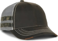 OC Sports HPC-400M Weathered Cotton Mesh Back Cap - Brown Light Gray Mossy Oak Country Dna - Mossy Oak / OSFM