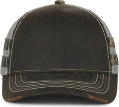 OC Sports HPC-400M Weathered Cotton Mesh Back Cap - Brown Light Gray Mossy Oak Country Dna - Mossy Oak / OSFM
