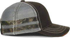 OC Sports HPC-400M Weathered Cotton Mesh Back Cap - Brown Light Gray Mossy Oak Country Dna - Mossy Oak / OSFM