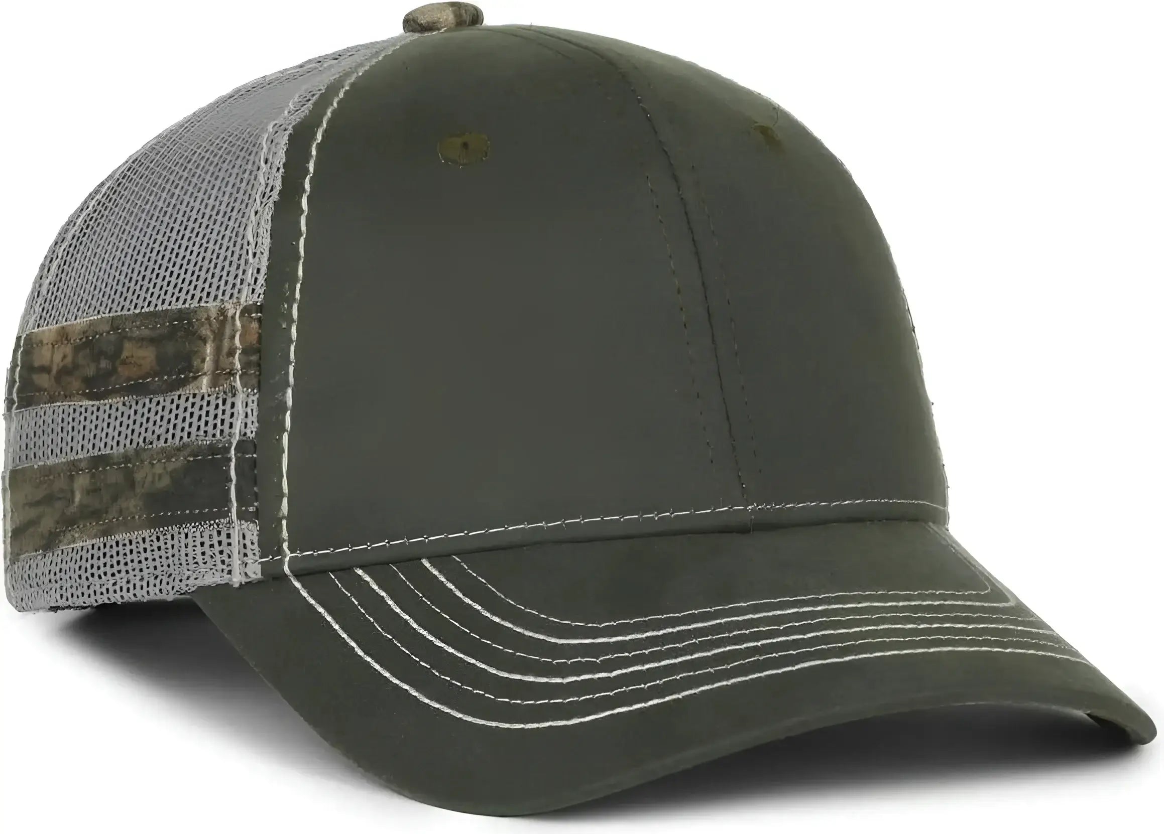 OC Sports HPC-400M Weathered Cotton Mesh Back Cap - Olive Light Gray Mossy Oak Country Dna - Mossy Oak / OSFM