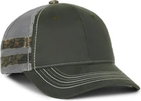 OC Sports HPC-400M Weathered Cotton Mesh Back Cap - Olive Light Gray Mossy Oak Country Dna - Mossy Oak / OSFM