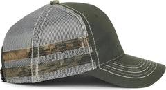 OC Sports HPC-400M Weathered Cotton Mesh Back Cap - Olive Light Gray Mossy Oak Country Dna - Mossy Oak / OSFM