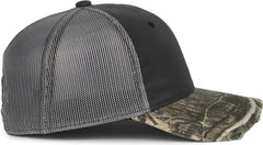 OC Sports HPC-500M Adjustable Mesh Back Cap - Black Dark Gray Mossy Oak Country DNA - Mossy Oak / OSFM