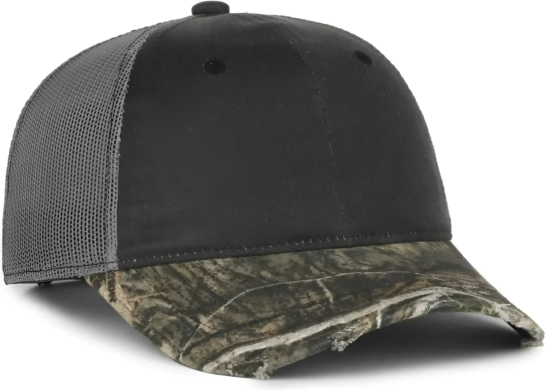 OC Sports HPC-500M Adjustable Mesh Back Cap - Black Dark Gray Mossy Oak Country DNA - Mossy Oak / OSFM