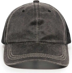 OC Sports HPD-610M Adjustable Mesh Back Cap - Black - Black / 6 7/8’’ - 7 1/2’’