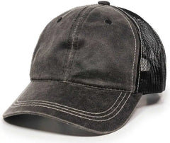 OC Sports HPD-610M Adjustable Mesh Back Cap - Black - Black / 6 7/8’’ - 7 1/2’’