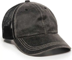 OC Sports HPD-610M Adjustable Mesh Back Cap - Black - Black / 6 7/8’’ - 7 1/2’’