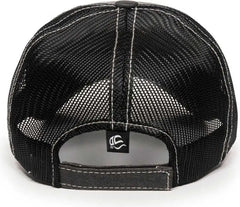 OC Sports HPD-610M Adjustable Mesh Back Cap - Black - Black / 6 7/8’’ - 7 1/2’’