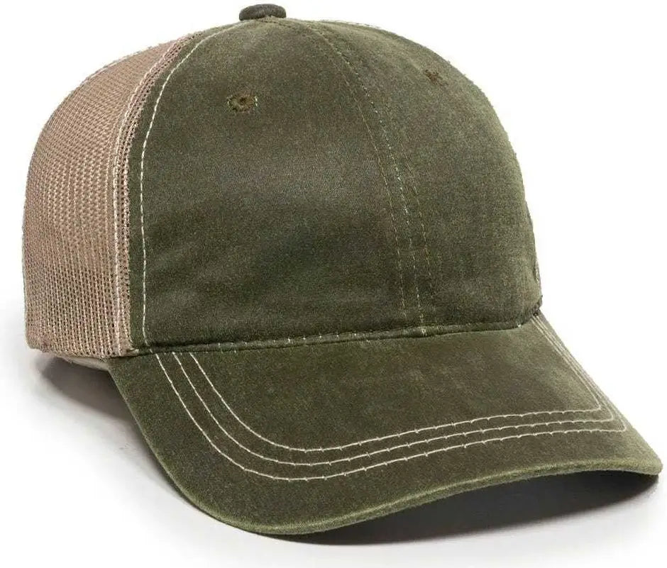 OC Sports HPD-610M Adjustable Mesh Back Cap - Olive Khaki - Olive Khaki / 6 7/8’’ - 7 1/2’’