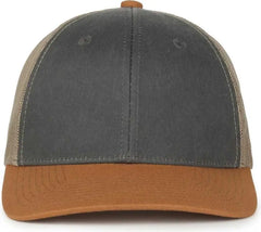 OC Sports HPD-615M Premium Rugged Camo Trucker Cap - Charcoal Khaki Duk - Duk / OSFM