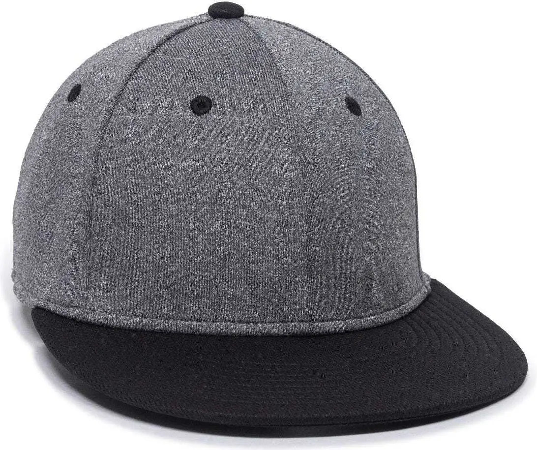 OC Sports HTH25 Flexible Fitting Cap - Heathered Gray Gray - Dark Gray Black / 6 3/8’’ - 6 3/4’’