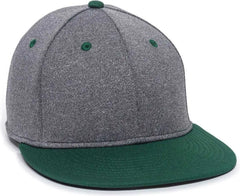 OC Sports HTH25 Flexible Fitting Cap - Heathered Gray Dark Green - Dark Gray Forest / 6 3/8’’ - 6 3/4’’