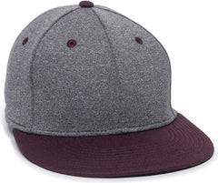 OC Sports HTH25 Flexible Fitting Cap - Heathered Gray Maroon