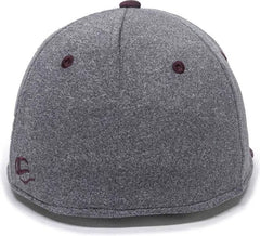 OC Sports HTH25 Flexible Fitting Cap - Heathered Gray Maroon