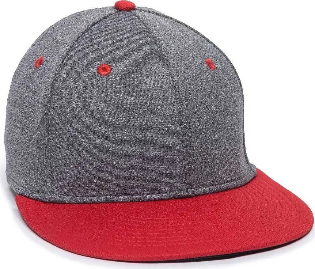 OC Sports HTH25 Flexible Fitting Cap - Heathered Gray Red - Dark Gray Red / 6 3/8’’ - 6 3/4’’