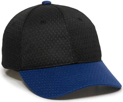 OC Sports JM-123 Jersey Mesh Custom Baseball Caps - Black Royal - Black Royal / 6 3/8’’ - 7’’