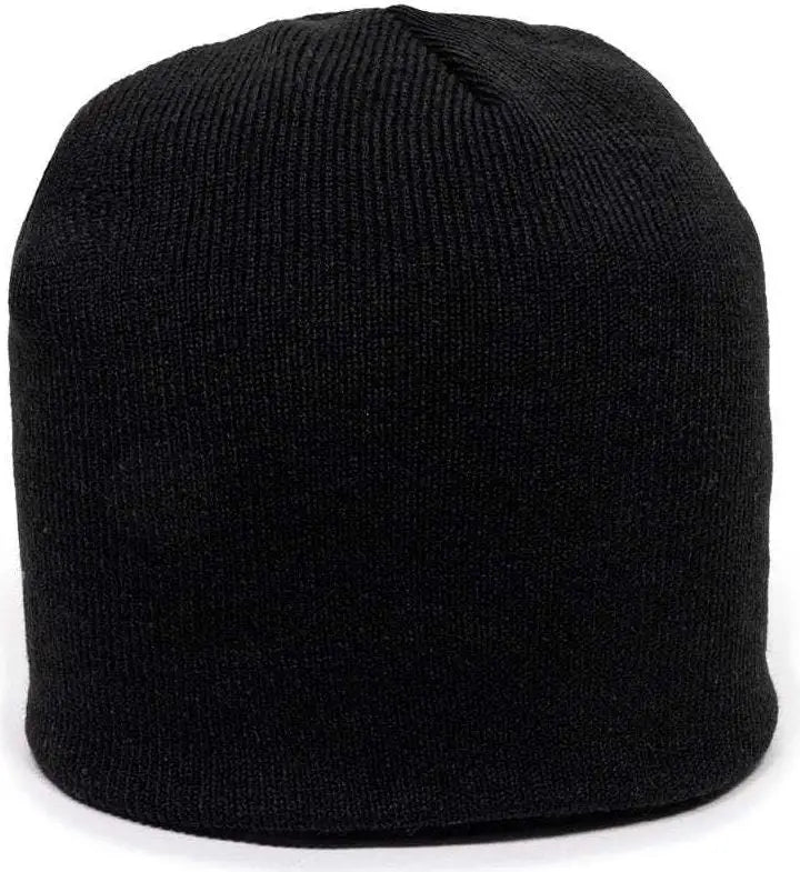 OC Sports KN-550 Made In USA Acrylic Jersey Knit Beanie - Black - Black / One Size Fits Most