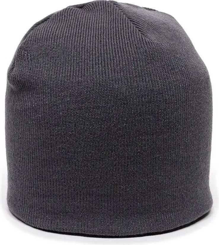 OC Sports KN-550 Made In USA Acrylic Jersey Knit Beanie - Charcoal - Dark Gray / One Size Fits Most
