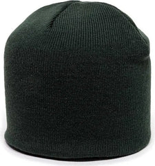 OC Sports KN-550 Made In USA Acrylic Jersey Knit Beanie - Dark Green - Forest / One Size Fits Most