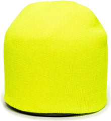 OC Sports KN-550 Made In USA Acrylic Jersey Knit Beanie - Neon Yellow - Yellow / One Size Fits Most