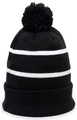 OC Sports KNF-100 Acrylic Knit Watch Cap Beanie - Black White - Black White / One Size Fits Most