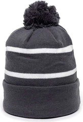 OC Sports KNF-100 Acrylic Knit Watch Cap Beanie - Charcoal White - Dark Gray White / One Size Fits Most